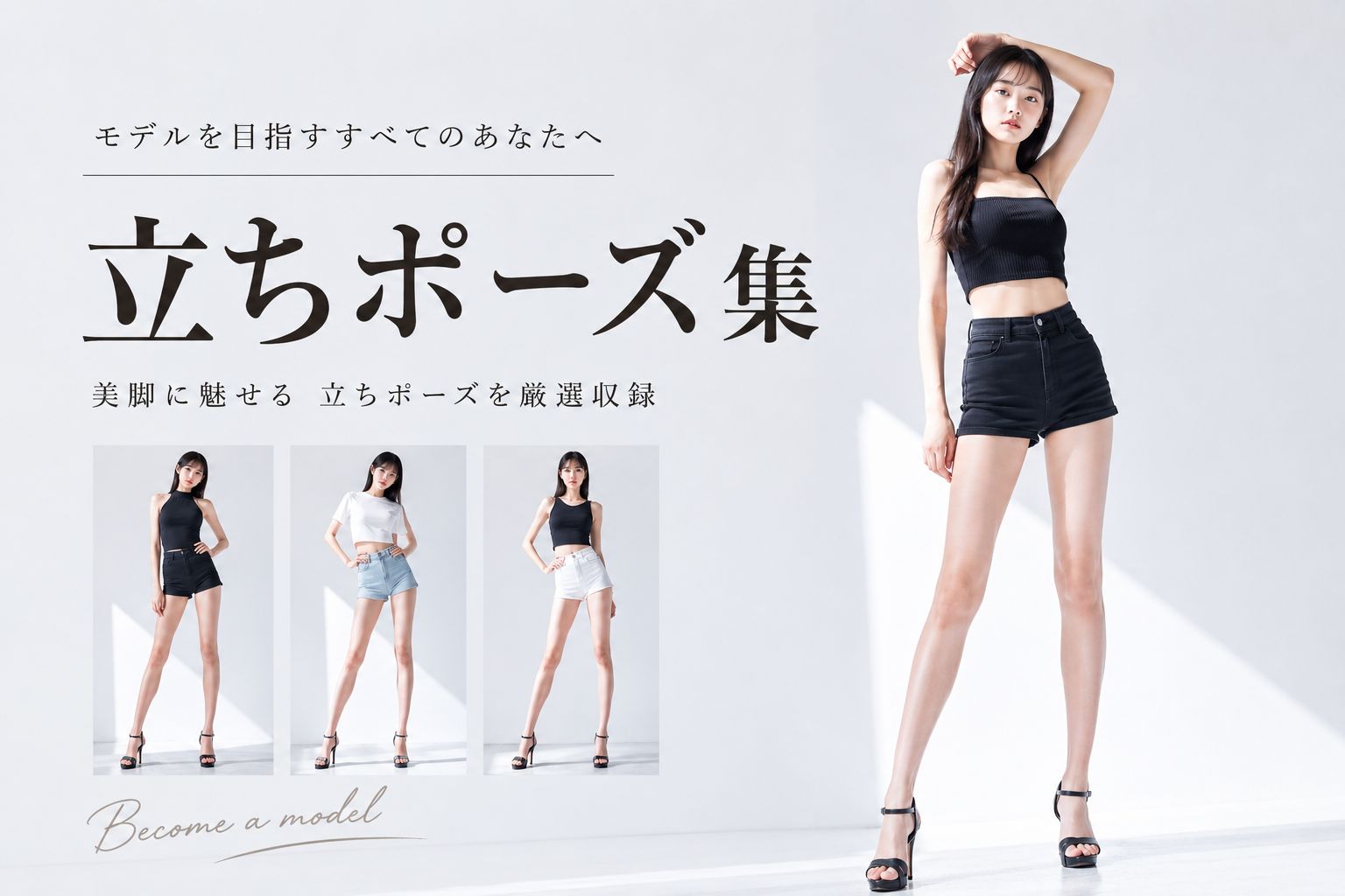 立って美脚に魅せるポーズ
